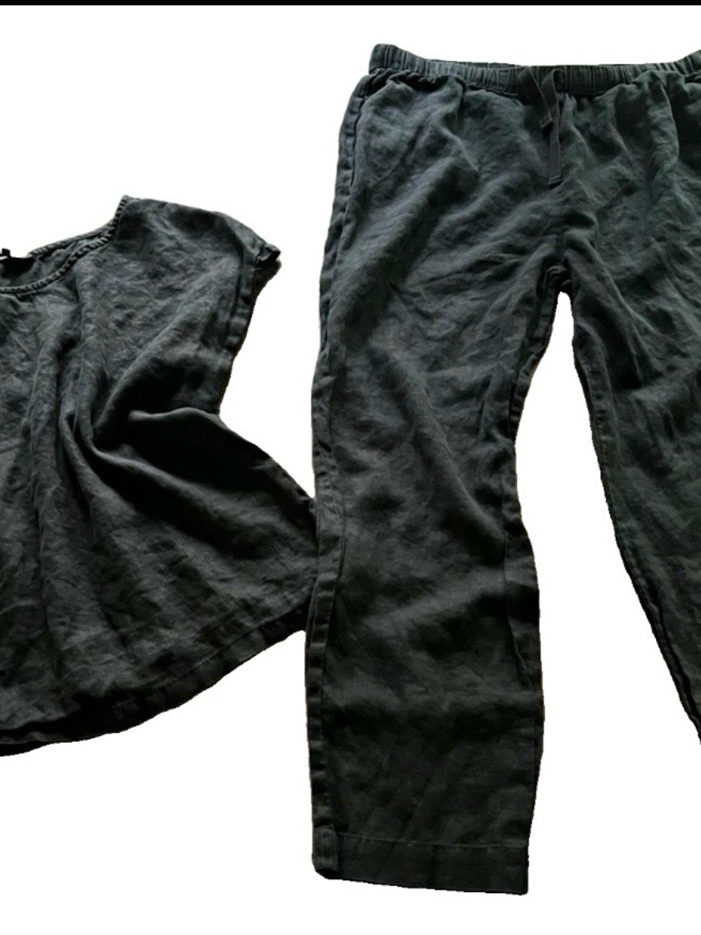 Quince 100% European Linen Pajama Set L Black